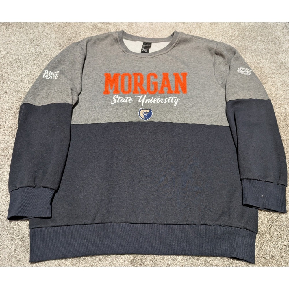 Collegiate Luxe Sweatshirt Mens 2XL Gray Morgan State University HBCU Colorblock